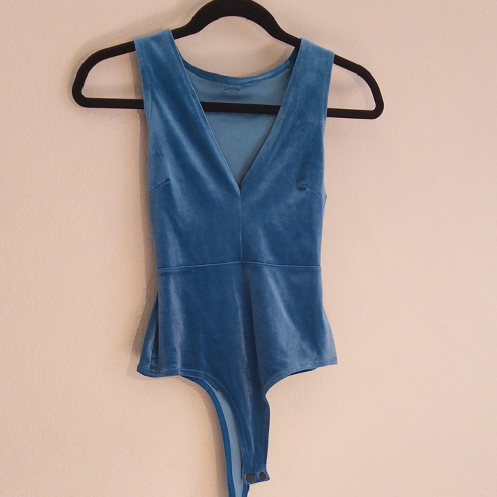 Guess Blue Velvet Bodysuit
